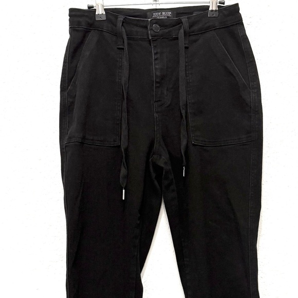 Judy Blue High Waist Jet Black Double Roll Cuff Jogger Jeans 7/28 - Picture 7 of 11